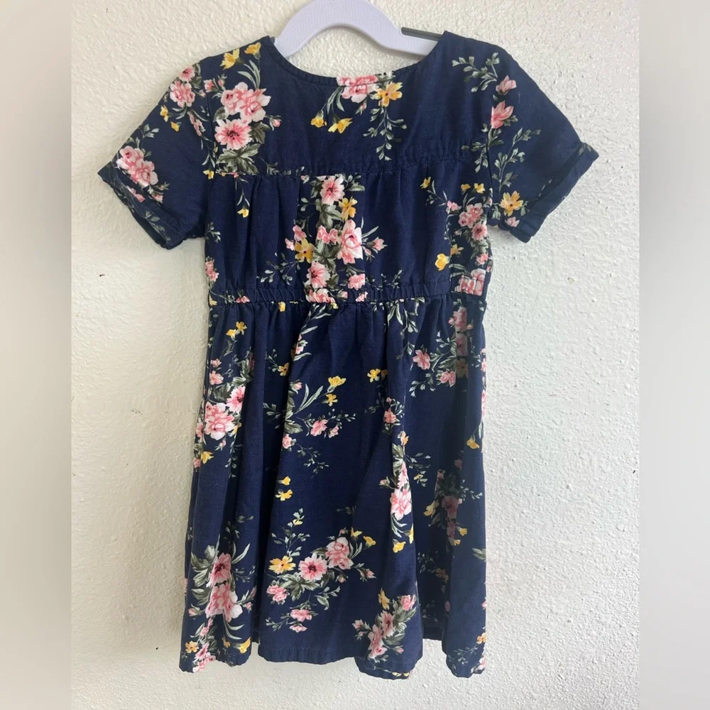 Old Navy Kids Dress - Navy with Pink and Yellow Floral size 5